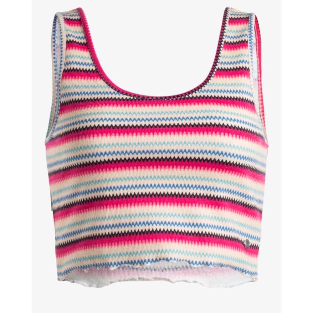 ROXY Keep It Wavy Printed Ribbed Tank Top Sz Large New